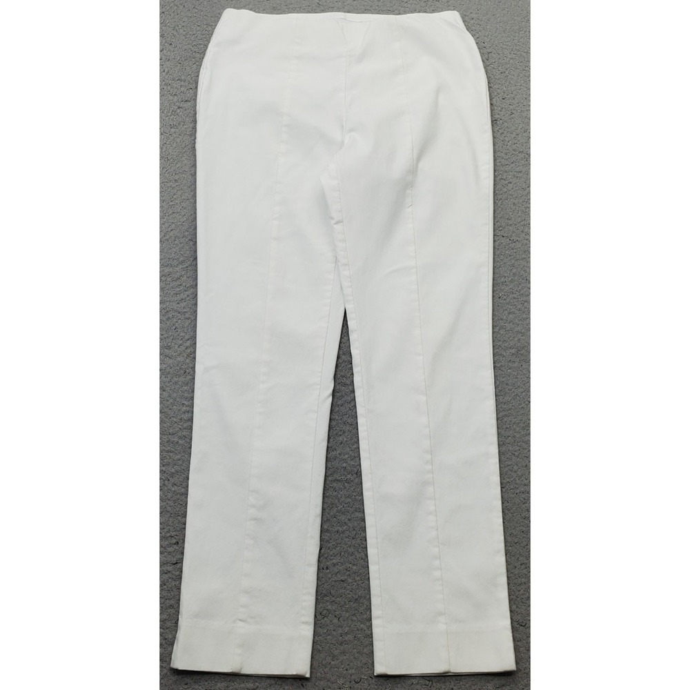 Chico's So Slimming Ankle Pants Womens 2 White Straight Leg Stretch Pull On